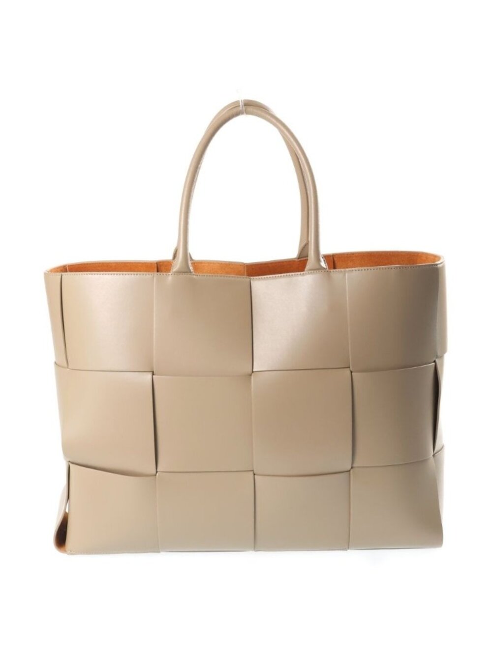 Bottega Veneta Maxi Intrecciato Arco Tote Bag Beige Leather
